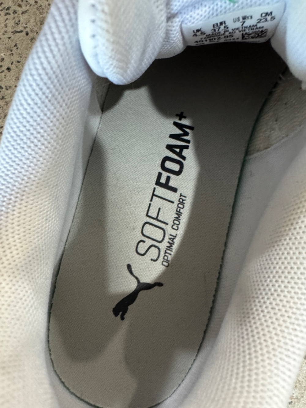 Puma White Sneakers with Green Logo Accents - Picture 5 of 6